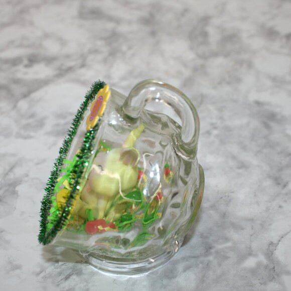 HAND CRAFTED Yellow Resin Bunny Spring Decor Ornament Upcycled Cup Easter - Picture 4 of 12